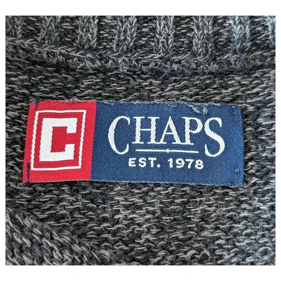 CHAPS Elbow Patch Pullover Knit Sweater Size XL - Picture 6 of 7